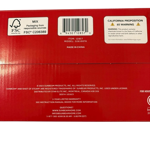 NEW Sunbeam 1700W Steam Iron Retractable Cord Shot of‎ Steam Auto Shut-Off - Picture 3 of 4